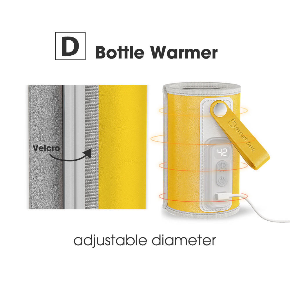 USB Rechargeable Temperature Bottle Warmer Portable Type C Five Speed Adjustable For Infant