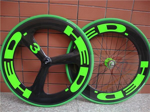 Cheap China YOUNGFAN BIKE front tri-spokes&88rear carbon clincher wheelsets for