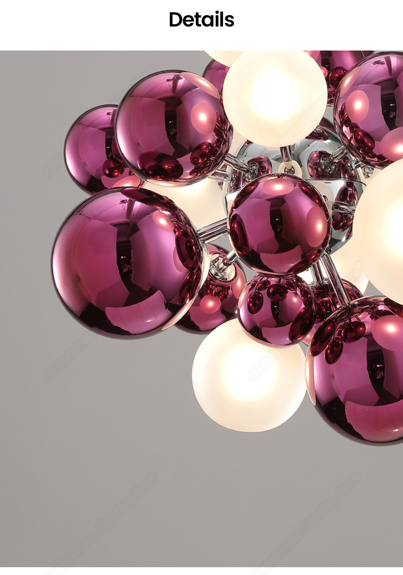 Postmodern Glass Ball Chandelier Lighting Modern Luxury LED Hanging Light(WH-MI-449)
