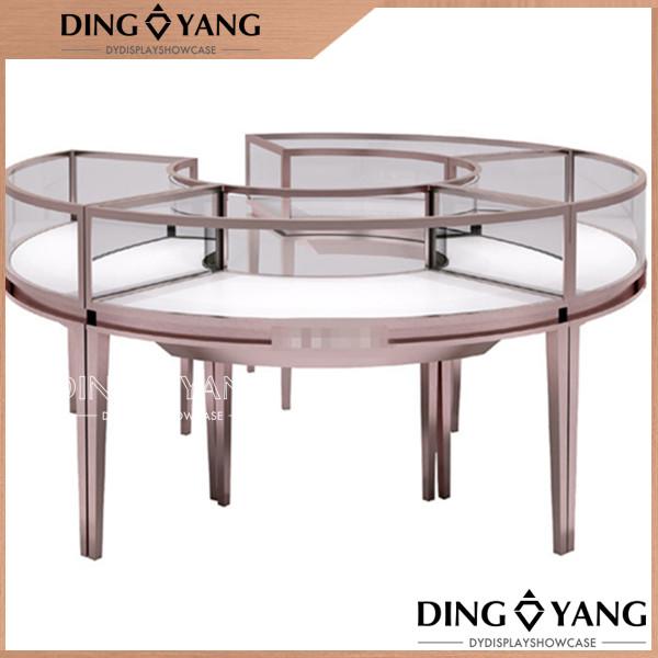 Cheap Rose Gold Large Circular Jewelry Showcase Display for sale
