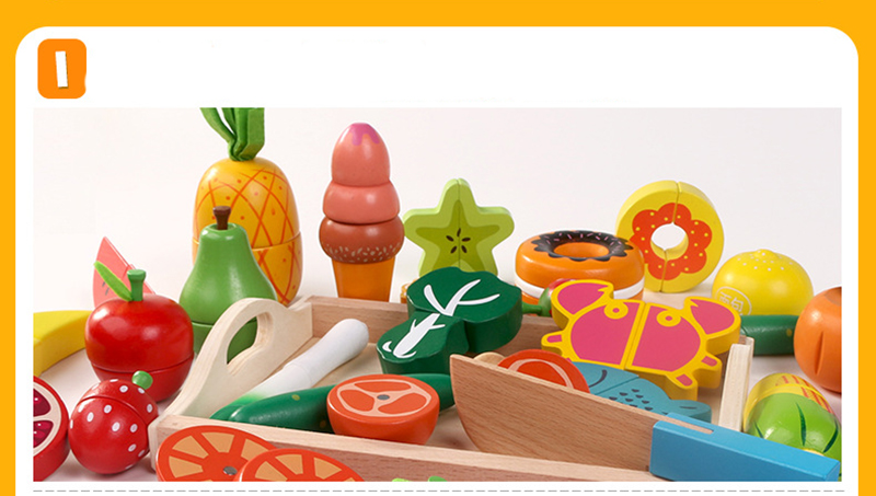 Montessori Kitchen Pretend Toy For Children Cutting Fruit Vegeta