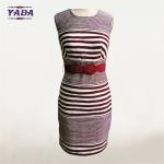Stripe plain cotton designs office sexy woman korean fashion summer long dress