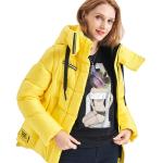 FODARLLOY Crop Coat Fashion Ladies Warm Hooded Cotton-Padded Clothes Slim Long