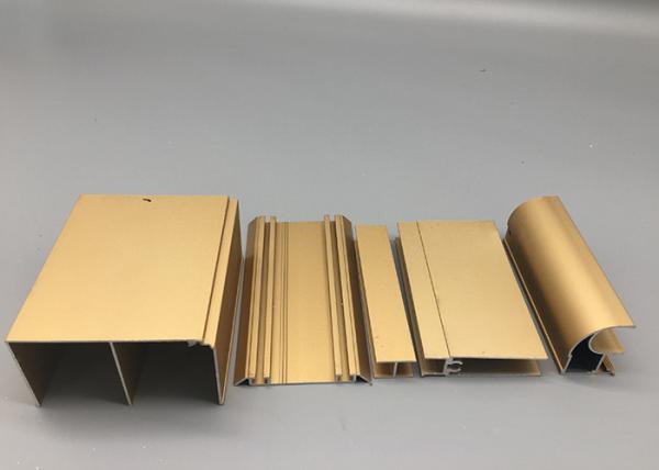 Sandy Blasted Anodized Aluminum Profiles Gold Anodizing Extruded Profiles