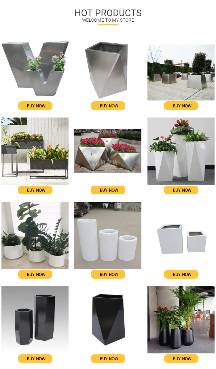 SGS Certificate Galvanized SS304 Garden Metal Flower Pots