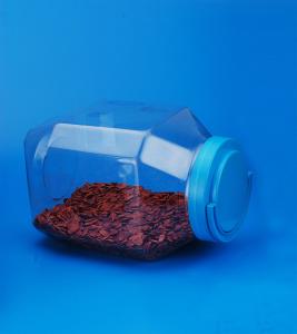 Quality 5000ml top grade canned food plastic pet peanut butter jars with screw lid wholesale