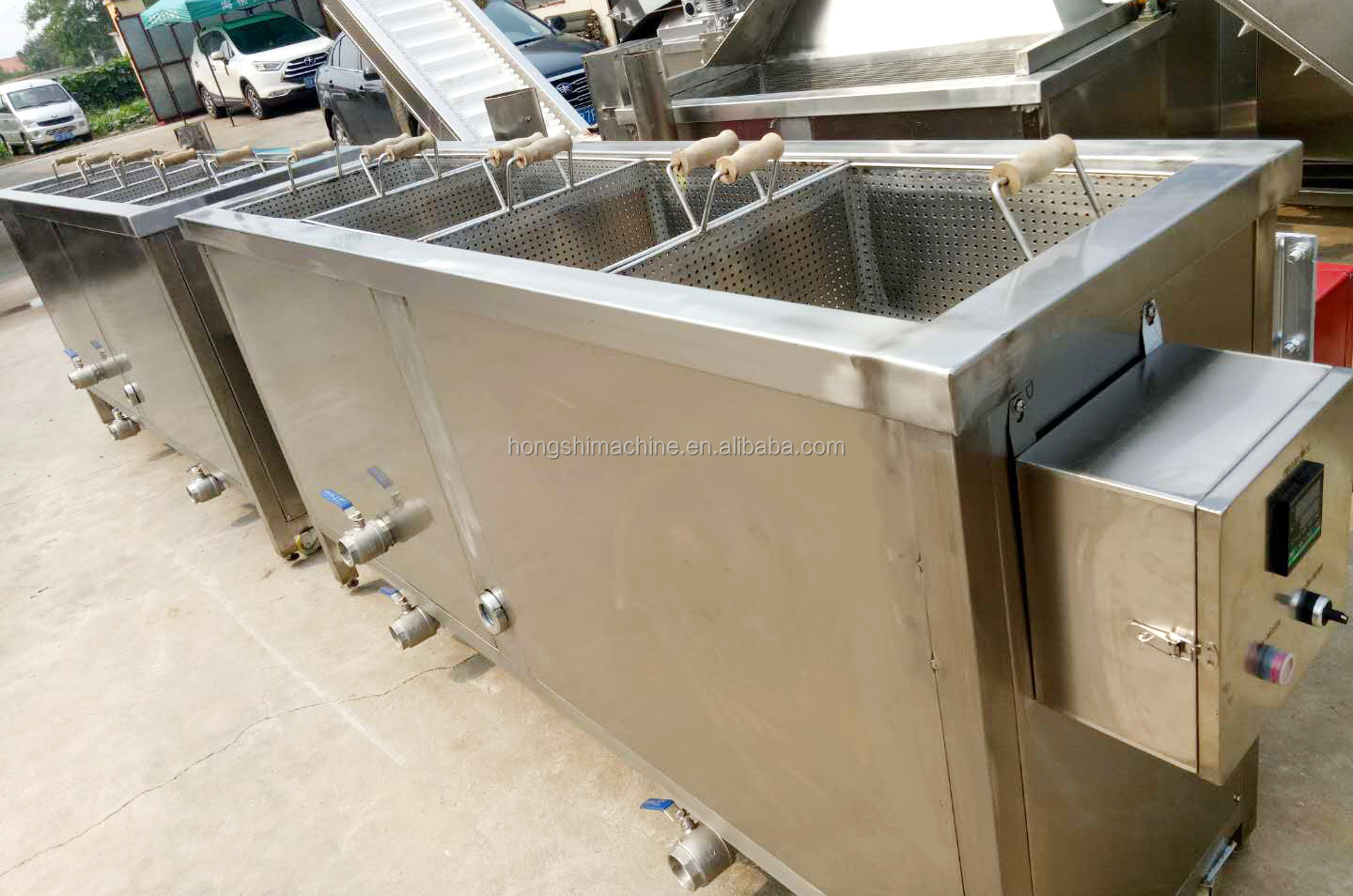 Electricity gas heating meat potato chips oil fryer machine,snack food oil frying machine