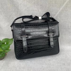Quality Authentic Crocodile Belly Skin Men's Satchels Purse Messenger Bag Genuine Alligator Leather Male Single Shoulder Bag wholesale