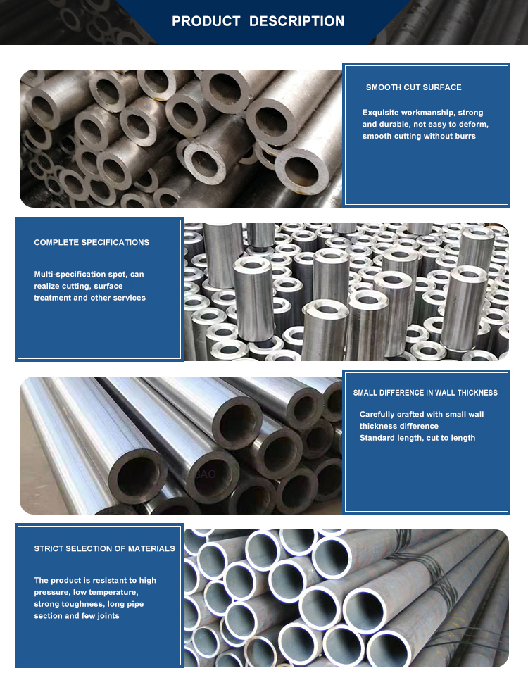 API 5L/ASTM A106 Gr.B Heavy Wall 40Cr 30CrMnSi Seamless Carbon Steel Pipe and Tube for Auto Parts 6 1020 mm Outer Diameter
