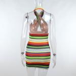 Slender Sexy Show Back Cross Hanging Neck Sling Belt Dress Female