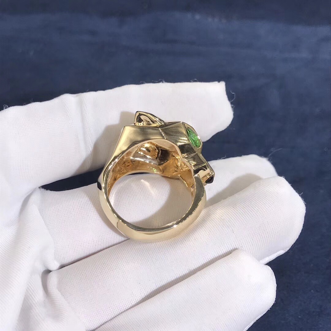 Fine Jewelry Highend Custom Jewelry 18k Pure Gold Car Tier PanthèRe De Car Tier Ring