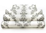 Black / White Retro 3D Vintage Asian Inspired Wallpaper / Yarn Wallcovering