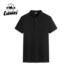 Quality Embroidery Logo Mens Polo T Shirts Breasted Cardigan Lattice Polyester wholesale