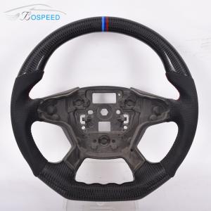 Quality Custom Gloss Carbon Fiber Ford Fiesta Steering Wheel Black Perforated Leather wholesale