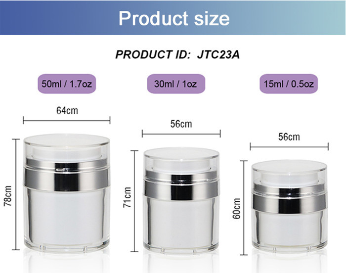 100g Empty Lotion Pump Bottles Refillable 50ml Airless Pump Bottle