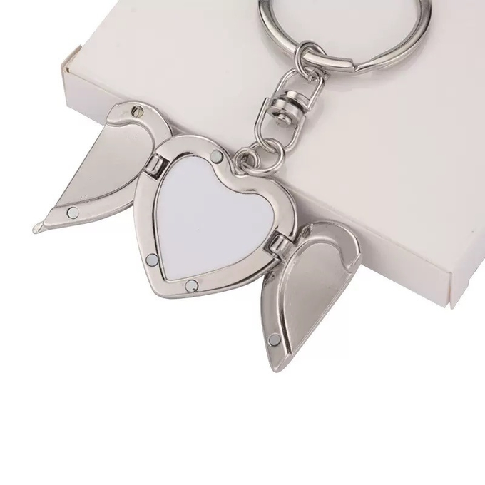 Sunflower Shape Sublimation Key Chain Blanks Angel Wings Keyring For Heat Transfer Printing