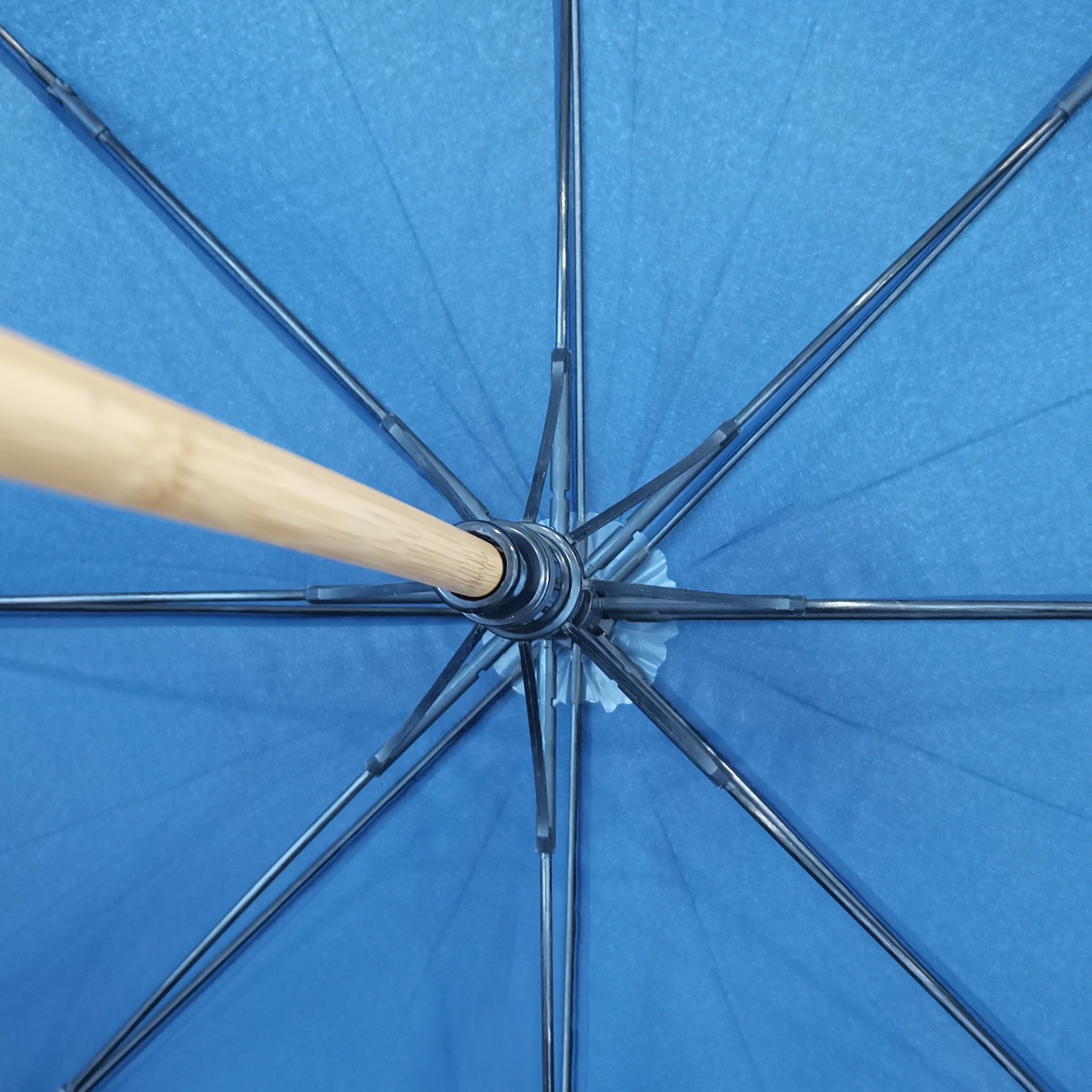 Environmental Protection Super Light Wood Umbrella Fiberglass Ribs Auto Open 23 Inches 8 Panels