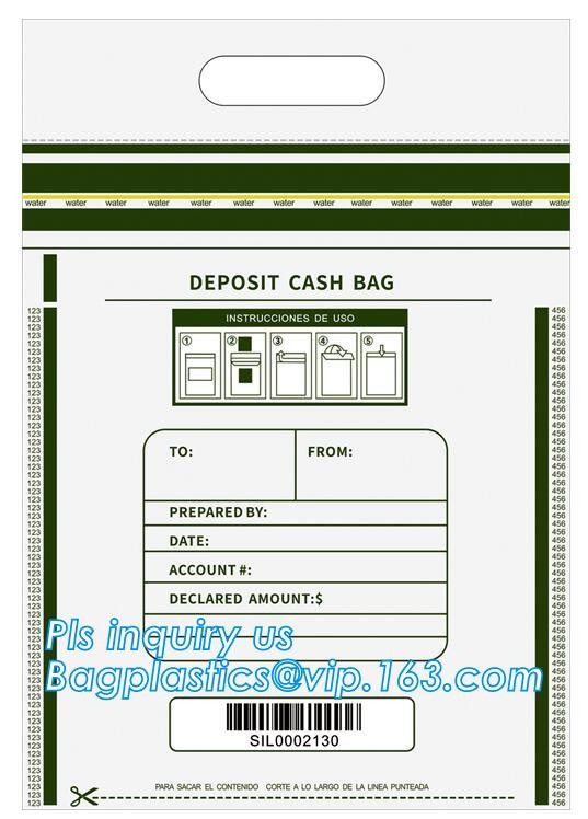 Opaque Tamper Evident Sealing Plastic Bank Money Steb Security Bag / Custom Self Adhesive Plastic Courier Bag, bagease