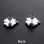 Custom fashion four leaf clover jewelry earrings stainless steel metal lucky you