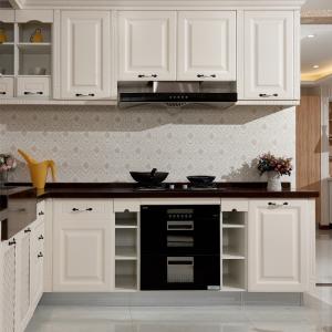 Quality Real Solid Wood Stock Cabinets North Europe Classic All Paint Solid Wood Modular Kitchen wholesale