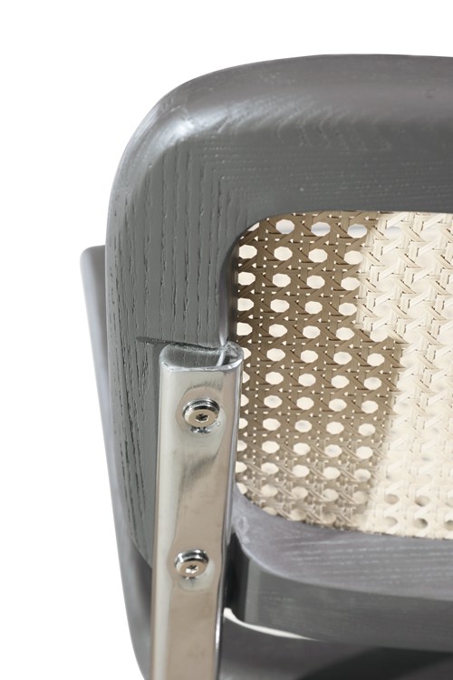 Executive Rattan Office Chairs 29 Cm Back Wooden Grey With Lumbar Support 83cm