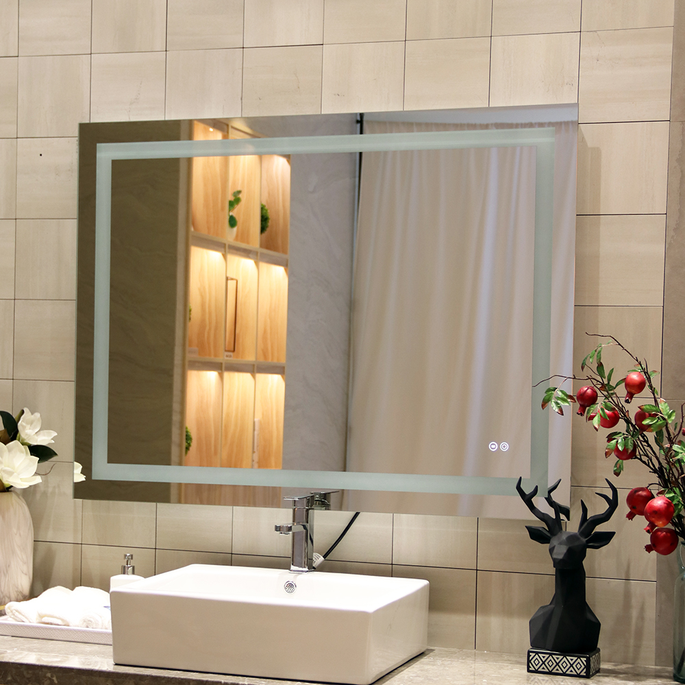 Light-Equipped Smart Backlit Bathroom Mirror with Touch Screen and Anti-Fog Functio