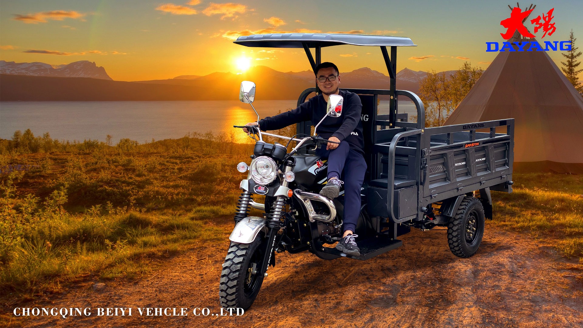 DAYANG Prince Grey Motorized Tricycles with 200CC Engine and 1000kg Loading Capacity