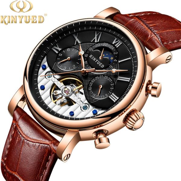 KINYUED Custom Logo Original Luxury Brand Self Winding Automatic Mechanical