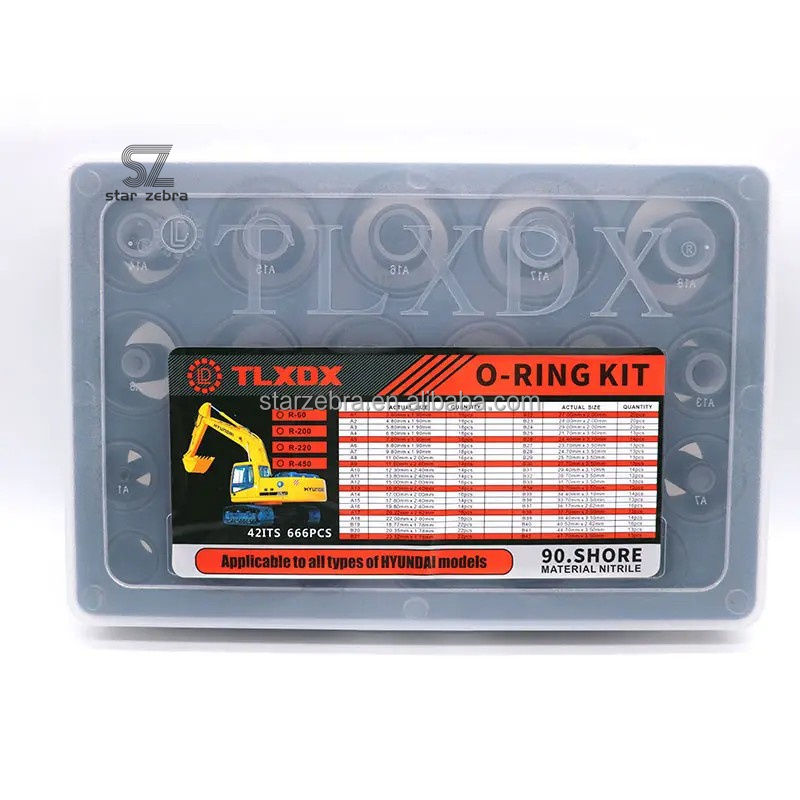 666PCS 42ITS Shore 90 Material Nitrile O-Ring Kit Compatible with All HYUNDAI Models