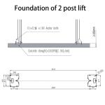Gantry Design 4T 2 Post Car Lift Connect On Bottom