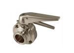Sanitary Finish Clamp Butterfly Valve , 4'' Stainless Butterfly Valve