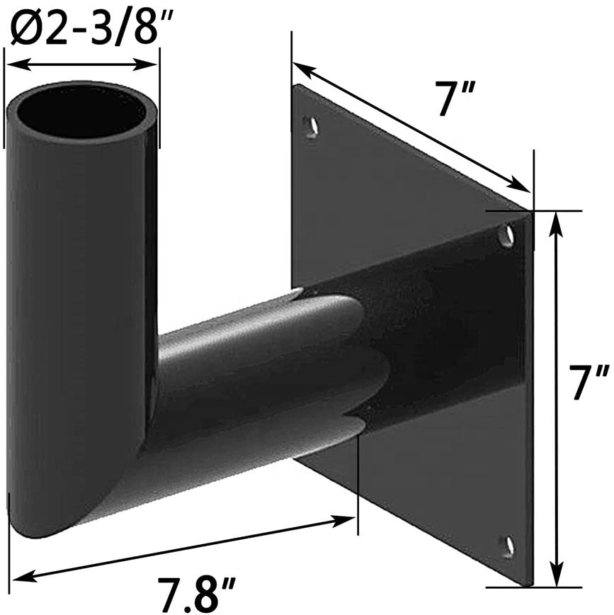 Anodized 90 Degree L-Shape Square Pole Top Bracket for LED Shoebox Parking Lot Light Pole