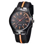 Men's Silicone Wrist Watches , Stainless steel Caseback Waterproof Alloy Wrist