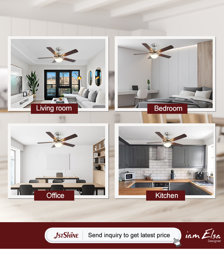 Modern Design Smart Home Remote Control LED Ceiling Fan Light with 2- Coverage
