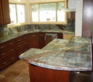 Quality Natural Polished Rainforest Green Marble Slabs for Kitchen Countertop Bar Tops wholesale