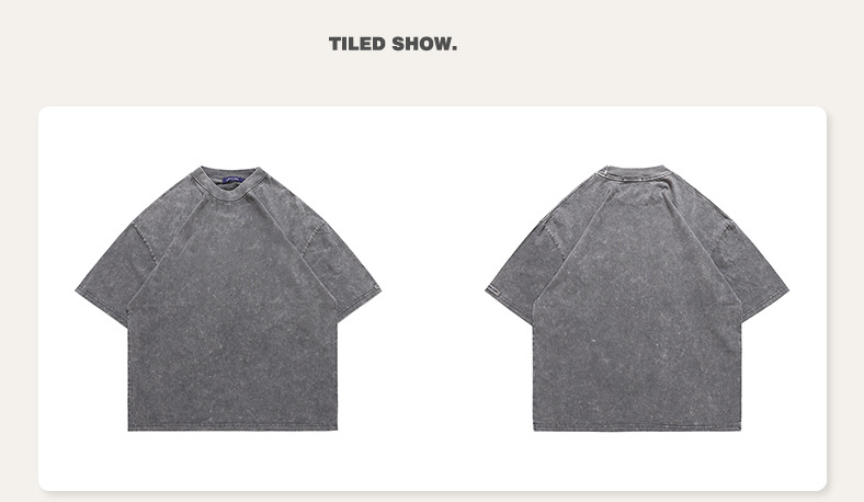 Men'S Loose Shoulder T Shirt With Custom Made Designs And Old Printed Design