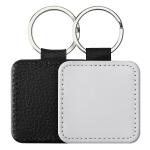 Personalized Lychee Grain Sublimation Leather Keychain Pendant Sublimation Blank