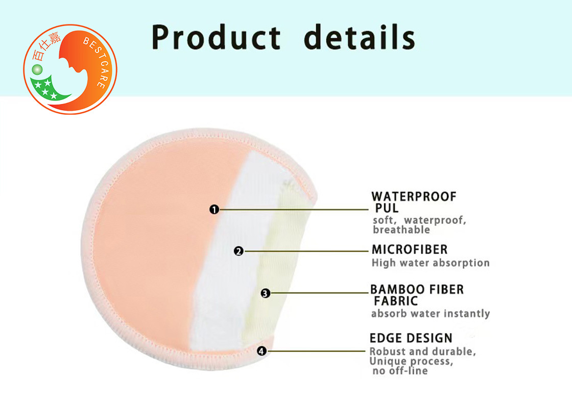Bamboo Washable Breastfeeding Pads Eco Friendly Leakproof Baby Feeding Sensitive Skin
