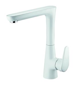 Quality Chrome White Kitchen Mixer Faucet Hot And Cold Water Mixer Tap Anti Aging wholesale