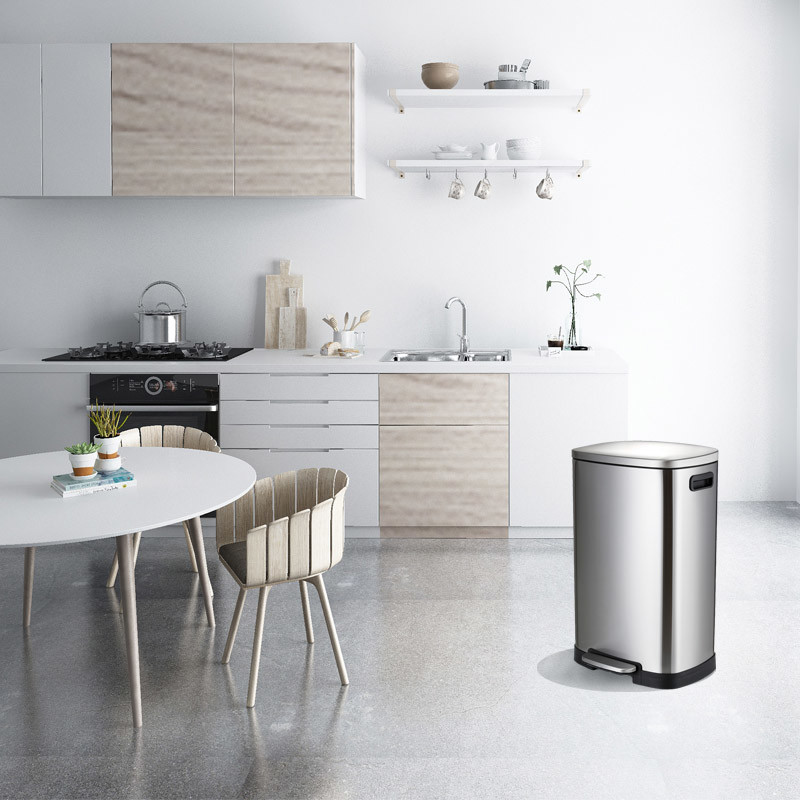 Anti Fingerprint Stainless Steel 13 Gallon Trash Can Touchless Trash Bin