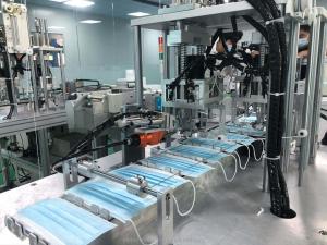 Quality 9kw Disposable Face Mask Machine 70pcs/ Min 3 Ply 4 Ply PLC Non Woven Folded wholesale
