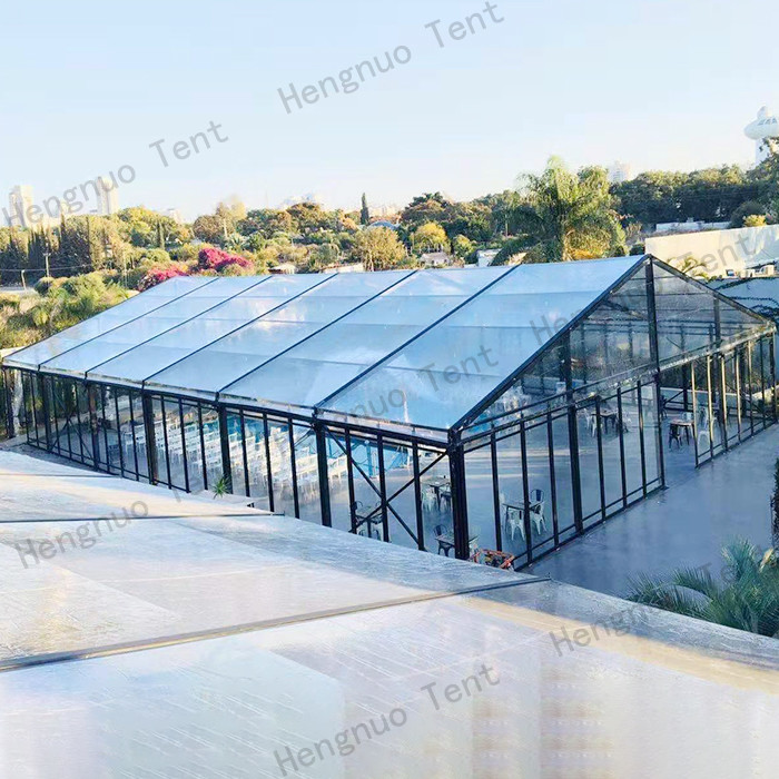 25x35m Clear Roof Glass Marquee Tent With Side Wall Outdoor Wedding Party Reception