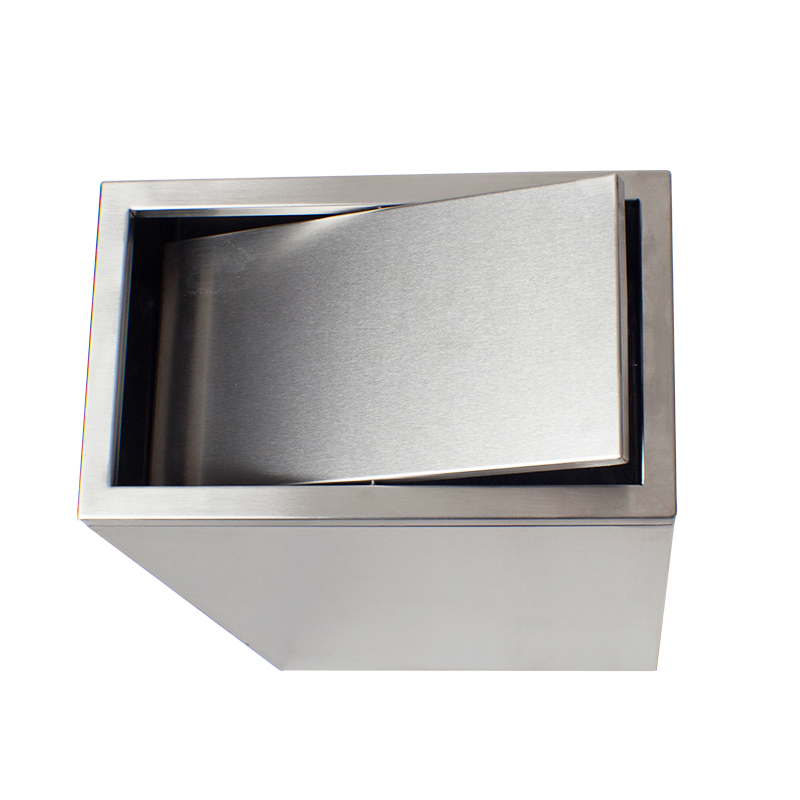 Public 40L Rectangular Stainless Steel Bin For Outdoor Garden Street
