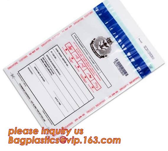 Opaque Tamper Evident Sealing Plastic Bank Money Steb Security Bag / Custom Self Adhesive Plastic Courier Bag, bagease