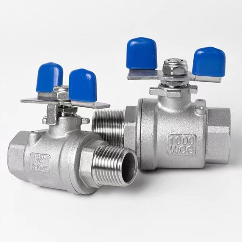 Butterfly Handle Manual Stainless Steel 2PC Ball Valve with Female Male Thread