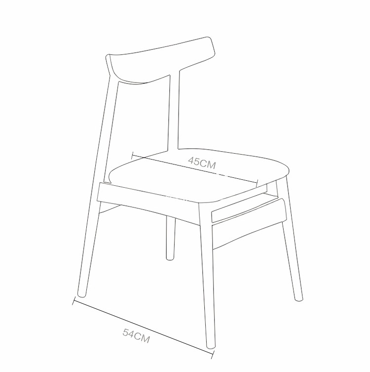 Oak Wood Upholstered Fabric Modern Dining Chair