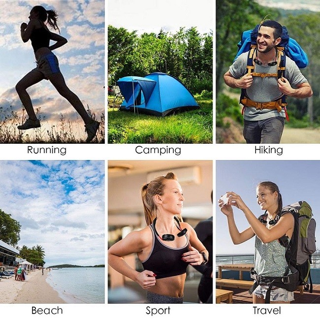 summer fan reduce heat 2022 Mini ABS 6hrs 1200mAh Hands Free Mini Neck Fan For Summer