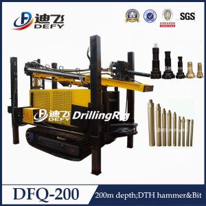 Quality crawler rock water well drilling rig, portable rock borehole drilling rig DFQ-200 wholesale