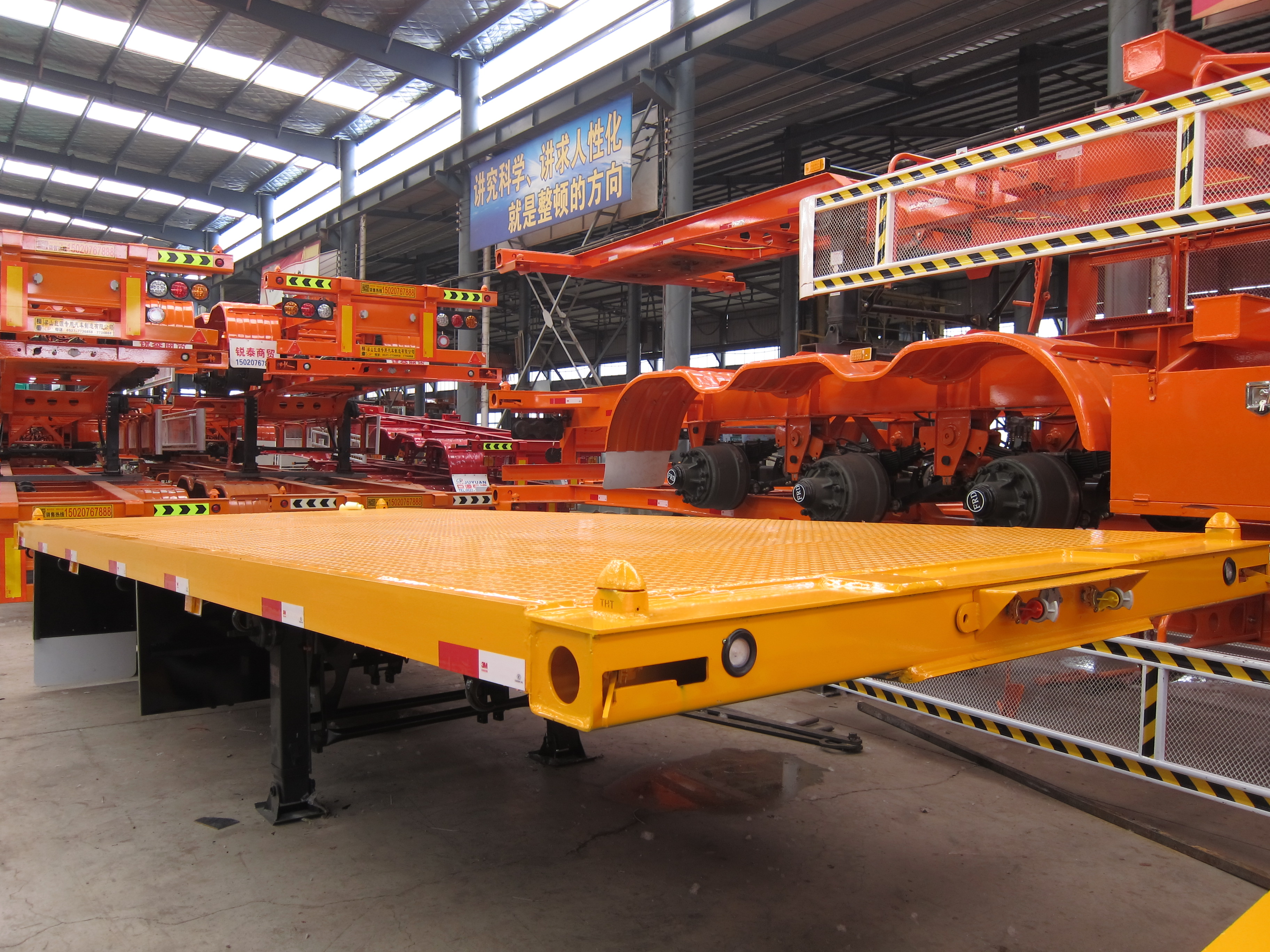 Common Mechanical Suspension 2 Axles Platform Trailer Flat Bed Semi Trailer WEORES6641A