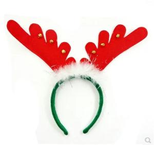 Quality Christmas Feathers Bell Antlers Head Hoops promotion gift wholesale